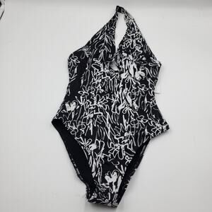 French Connection Halter Plunge Copley One Piece in Purple Floral Size XS